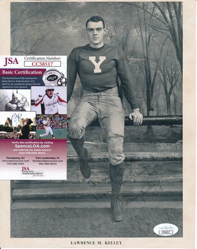 Larry Kelly Yale Heisman Signed/Autographed 8x10 Photo Magazine Page JSA 141330