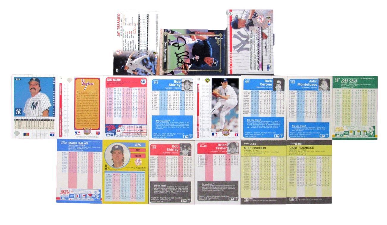 Lot of 17 New York Yankees Fleer/Upper Deck Signed/Autographed Trading Cards