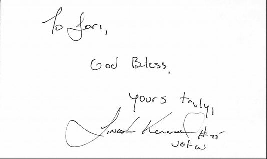Lincoln Kennedy Washington Huskies CFHOF Signed/Auto 3x5 Index Card  189534