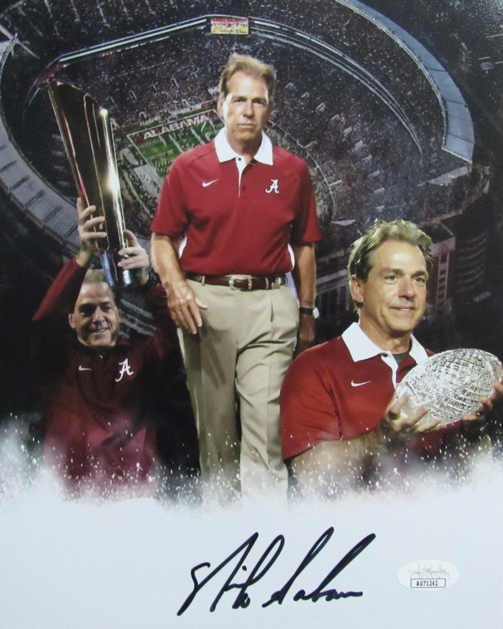 Nick Saban Signed/Auto 8x10 Photo University of Alabama JSA 189355