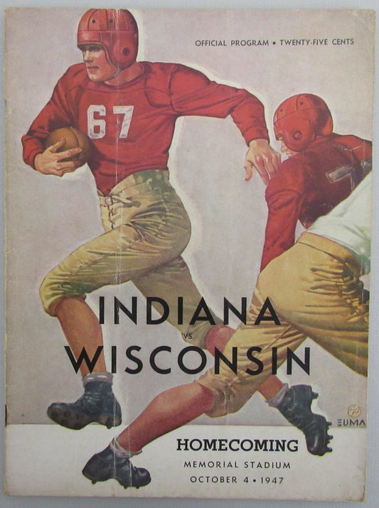 October 4, 1947 Indiana vs. Wisconsin College Football Game Program 192978