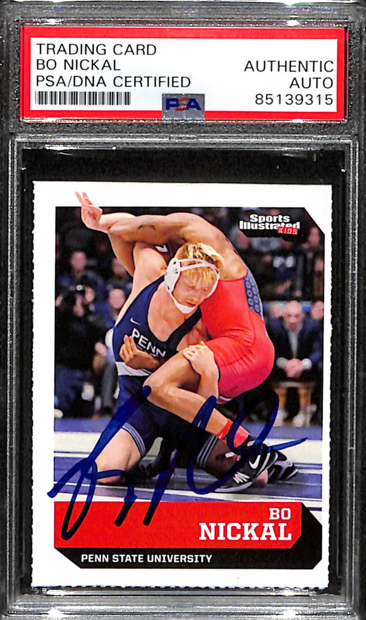 Bo Nickal Signed/Auto 2018 SI For Kids Rookie Card Wrestling PSA/DNA 183774