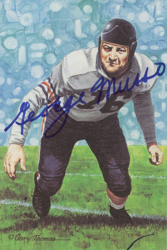 George Musso HOF Autographed Goal Line Art GLAC Postcard Bears JSA 180890