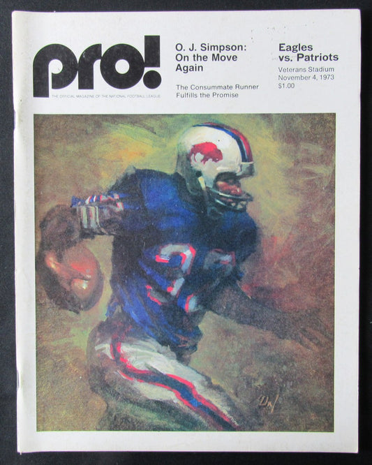1973 Philadelphia Eagles vs. New England Patriots Game Program 176273