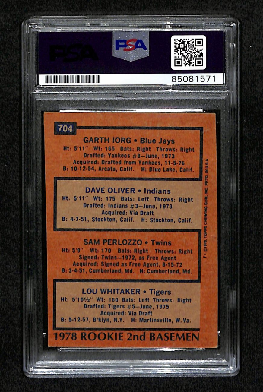 Iorg/Oliver/Perlozzo/Whitaker Multi-Signed 1978 Topps Card #704 PSA/DNA 184569