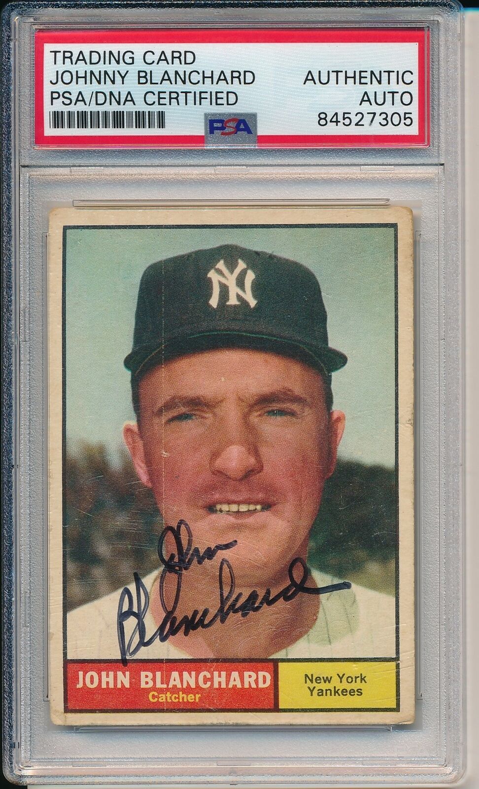Johnny Blanchard Yankees Signed/Autographed 1961 TOPPS Card #104 PSA/DNA 166517