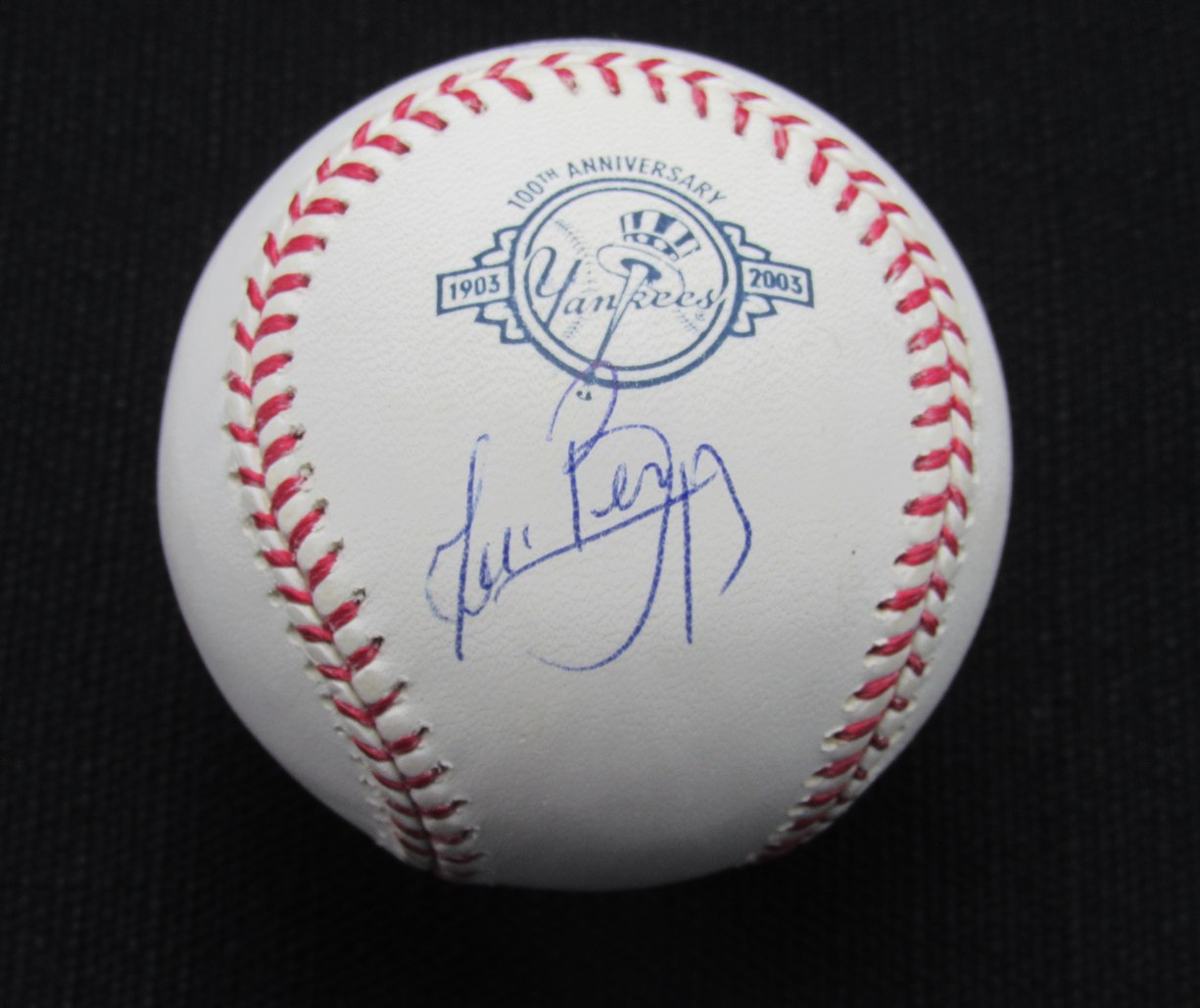 Juan Beniquez Signed/Auto Yankees 100th OML Baseball MAB 187047