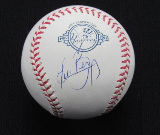 Juan Beniquez Signed/Auto Yankees 100th OML Baseball MAB 187047