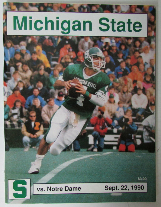 1990 Michigan State vs. Notre Dame College Football Game Program 145362