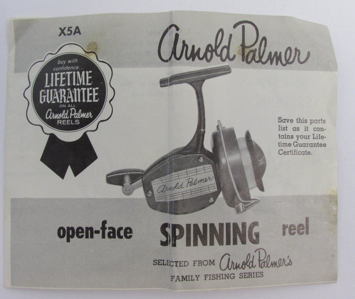 Vintage Arnold Palmer Spinning Reel w/Box 1960's Super Rare 136341