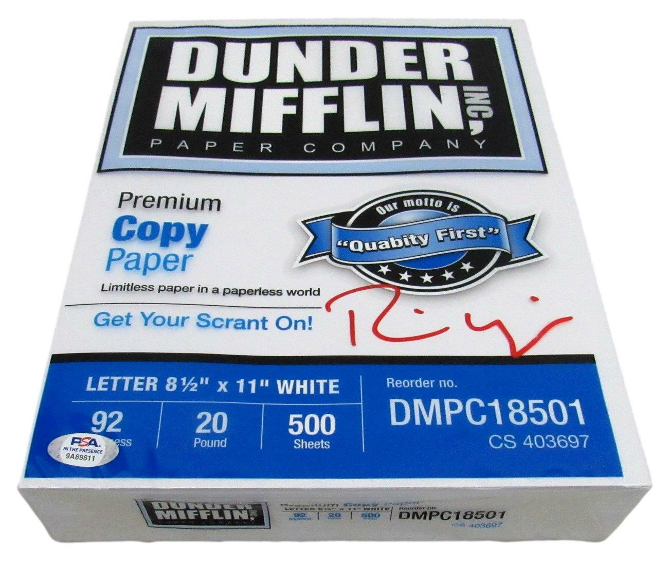 Rainn Wilson "The Office" Signed Dunder Mifflin Copy Paper PSA/DNA 163772