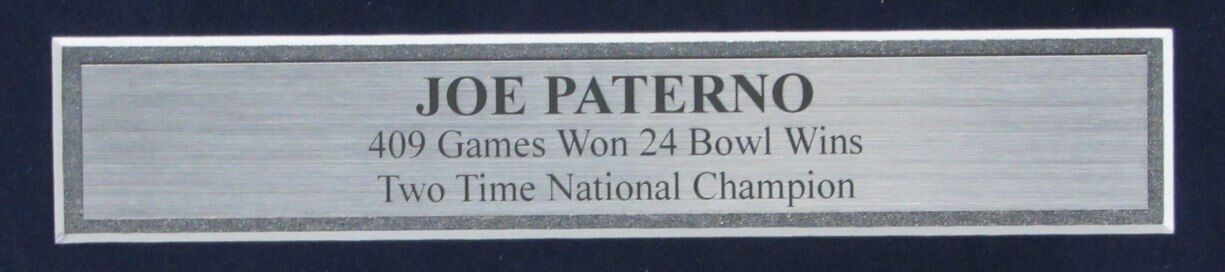 Joe Paterno Penn State Signed 3x5 Index Card w/ 8x10 Photo Framed PSA/DNA 166692