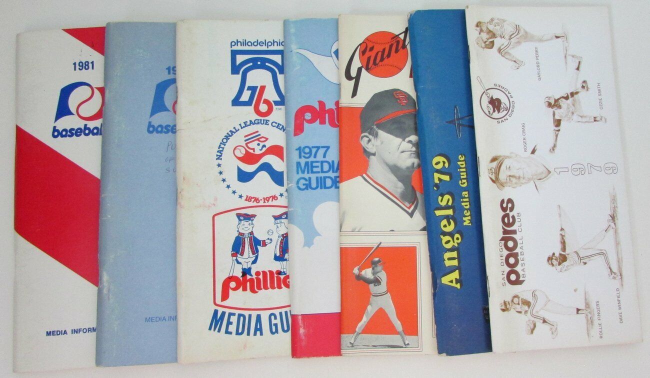 Lot of 14 1973-1981 Media/Press Guides Phillies Astros Mets Giants MLB 155239