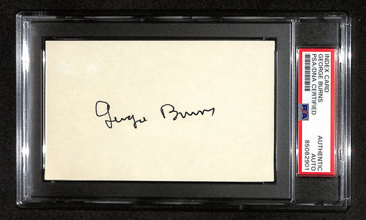 George Burns Signed 3x5 Index Card Comedian, Actor, Writer PSA/DNA 184350