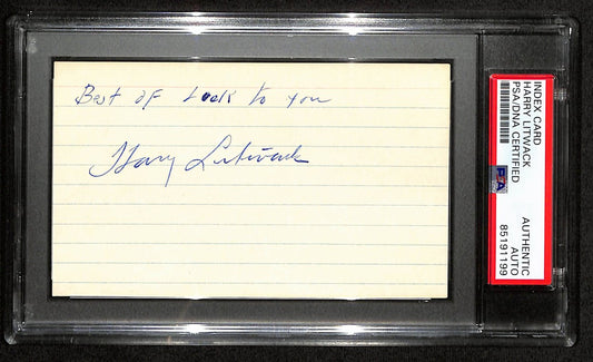 Harry Litwack HOF Signed/Auto 3x5 Index Card Temple PSA/DNA 188555