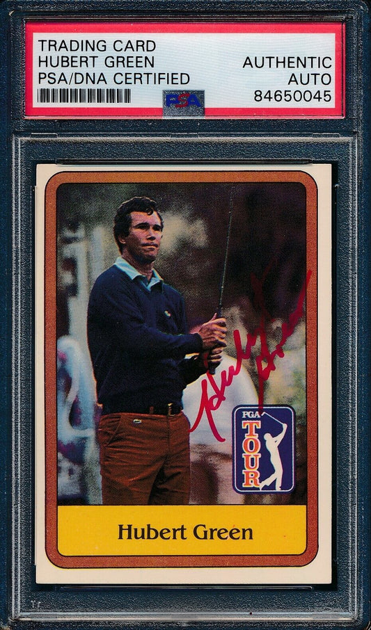 1981 DONRUSS PGA Hubert Green #50 Authentic Card Signed PSA/DNA 176046