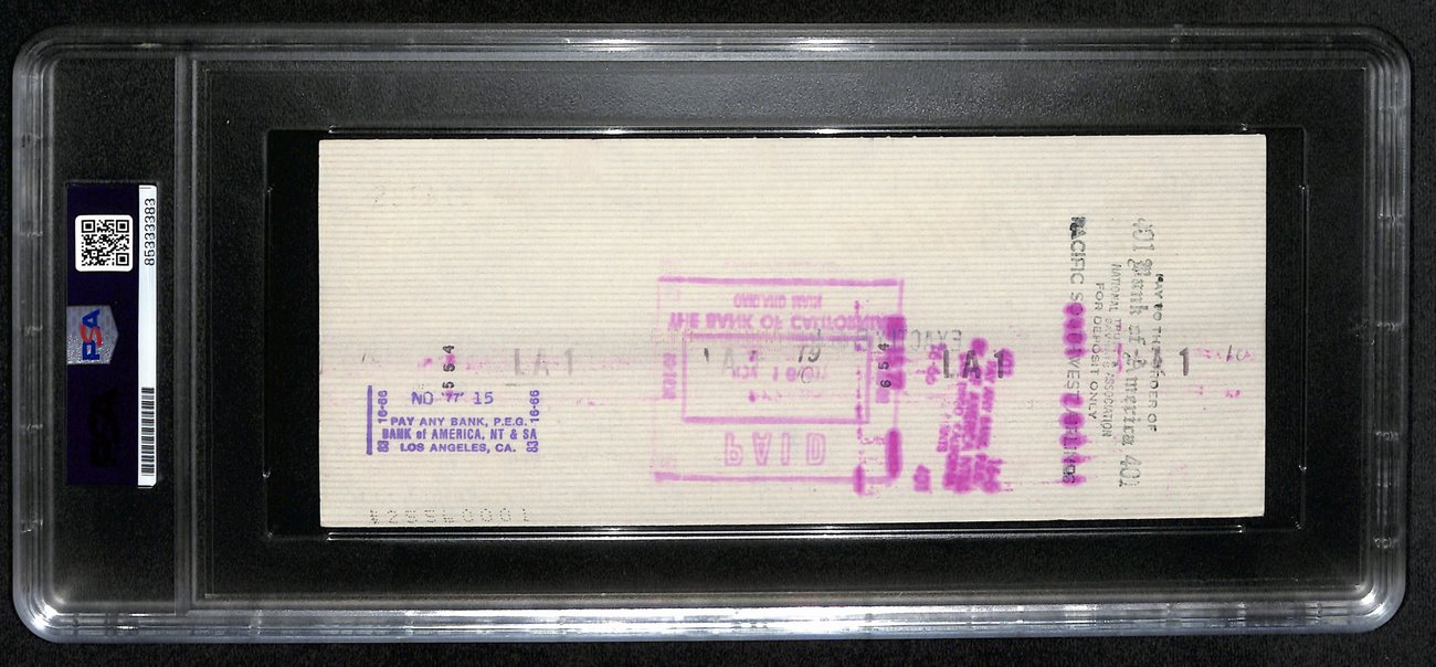 Al Davis HOF Signed/Autographed 8.5x3.5 Bank Check Raiders PSA/DNA 193221