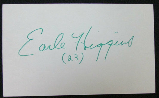 Earle Higgins Indiana Pacers ABA Signed/Autographed 3x5 Index Card 151125