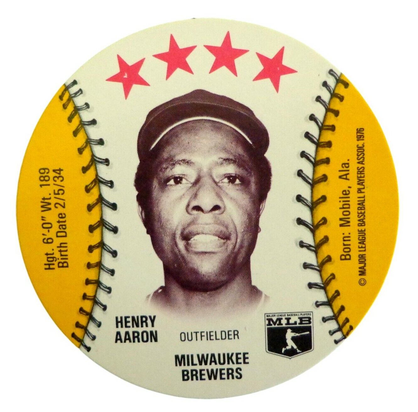 Lot of 10 - 1976 MSA Isaly's Discs Hank Aaron HOF Atlanta Braves Gem Mint 153883