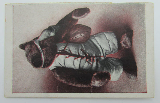 Vintage Postcard Bear with Football 140005