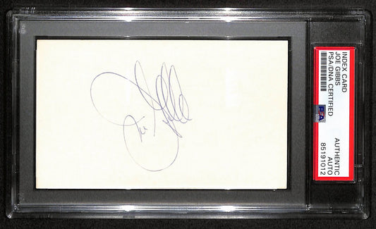 Joe Gibbs HOF Signed/Auto 3x5 Index Card Washington Redskins PSA/DNA 187464