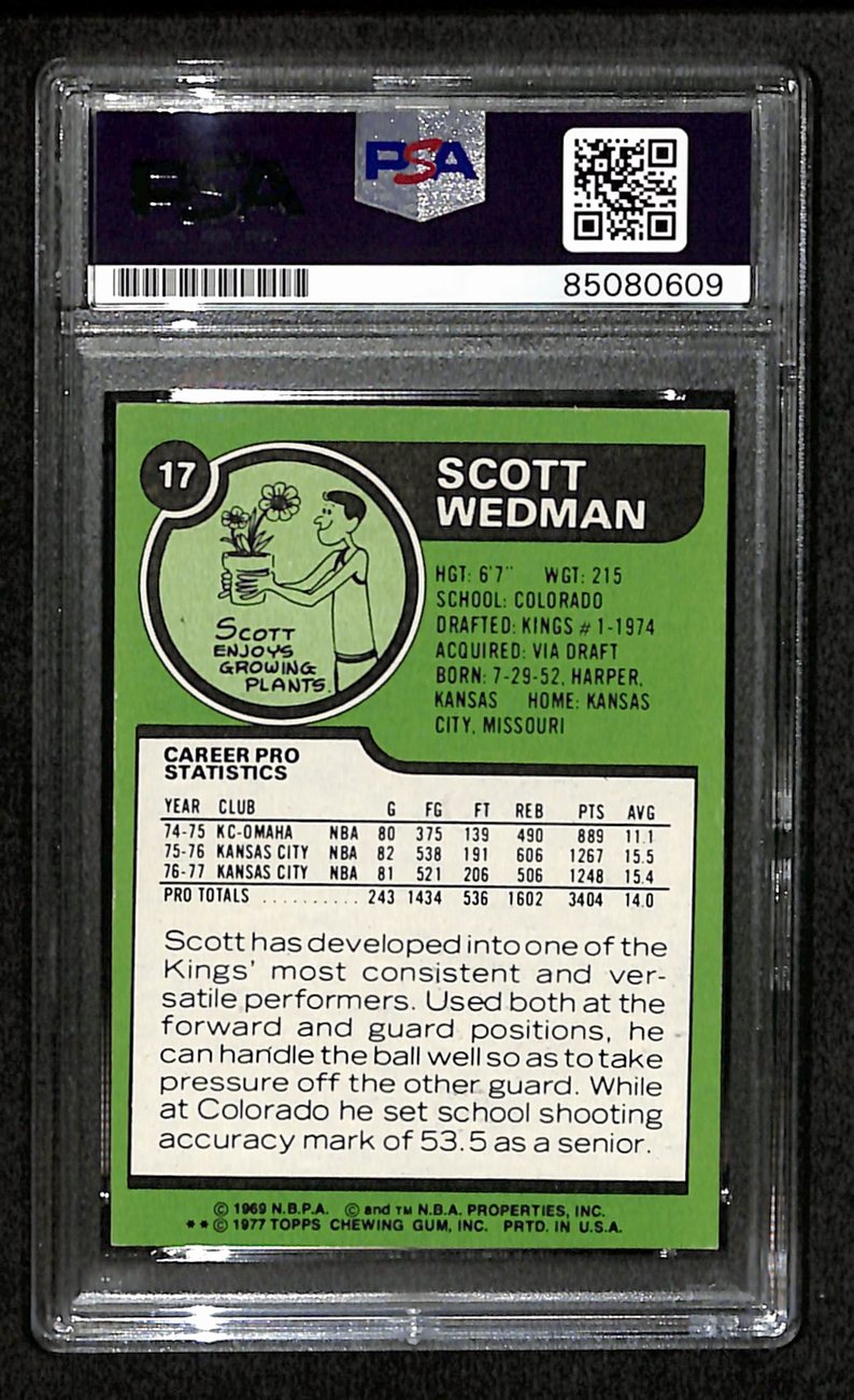 1977/78 TOPPS #17 Scott Wedman Auto/Signed Card PSA/DNA 185494