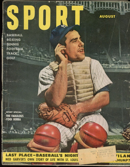 August 1951 SPORT Magazine Yogi Berra New York Yankees on Cover 177656