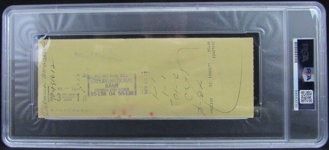 Joe Frazier Boxing Champ Signed/Autographed 1977 Bank Check PSA/DNA 167507