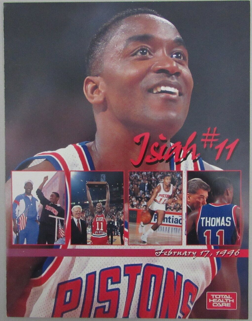 February 17, 1996 Isiah Thomas Night Detroit Pistons Program