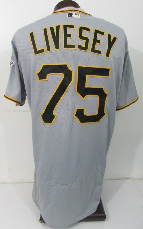 Jeff Livesey 75 Pirates 2017 Game Used/Worn Grey Jersey MLB Holo 139542