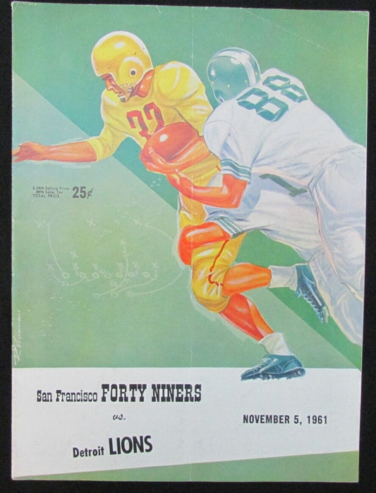1961 San Franciso 49ers vs. Detroit Lions Football Program 11/5/61 157048