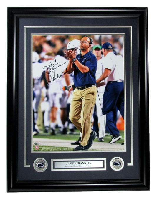 James Franklin Penn State Signed/Inscribed 16x20 Photo Framed JSA 164007