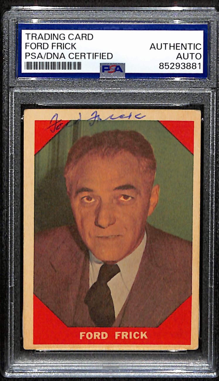 Ford Frick HOF Signed/Auto 1960 Fleer Card #74 MLB Commissioner PSA/DNA 190895