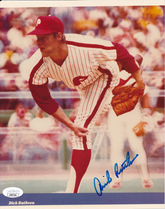 Dick Ruthven Autographed 8x10 Photo 1980 Philadelphia Phillies JSA 181917