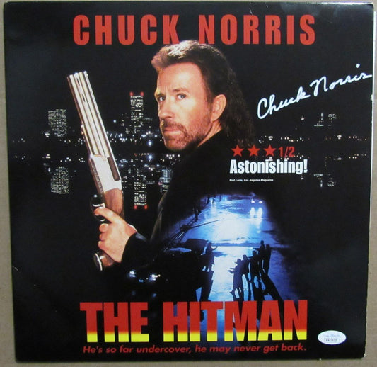 Chuck Norris Autographed Laser Disk "The Hitman" Movie JSA