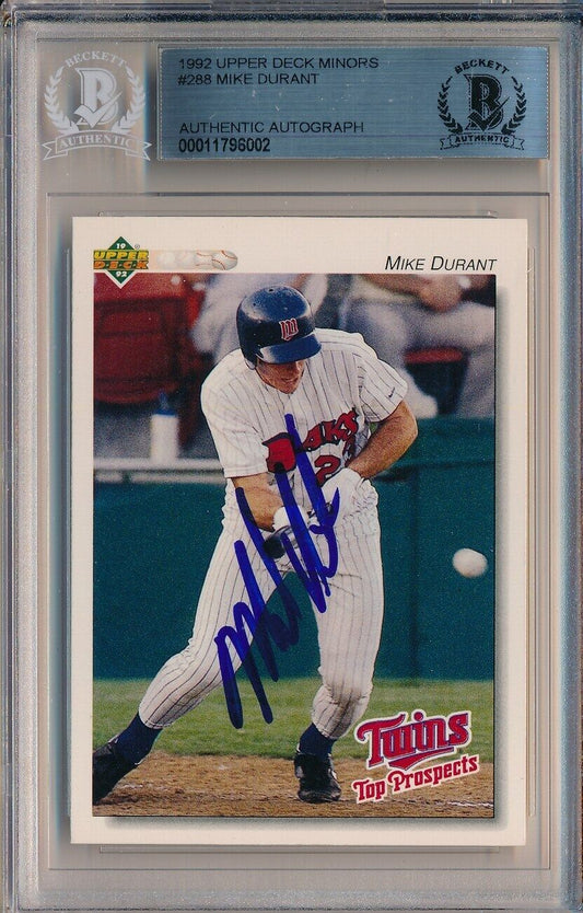 Mike Durant Twins Signed 1992 Upper Deck Minors Card #288 Beckett 148123