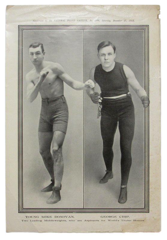 1913 Police Gazette Young Mike Donovan/George Chip 11x15 Supplement Poster