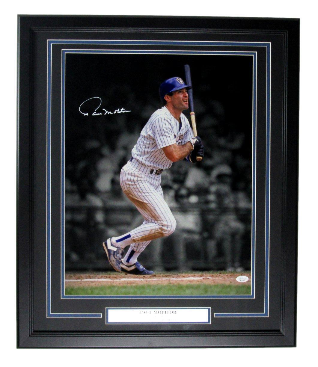 Paul Molitor HOF Autographed 16x20 Photo Milwaukee Brewers Framed JSA