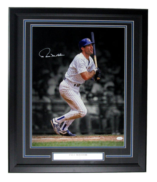 Paul Molitor HOF Autographed 16x20 Photo Milwaukee Brewers Framed JSA