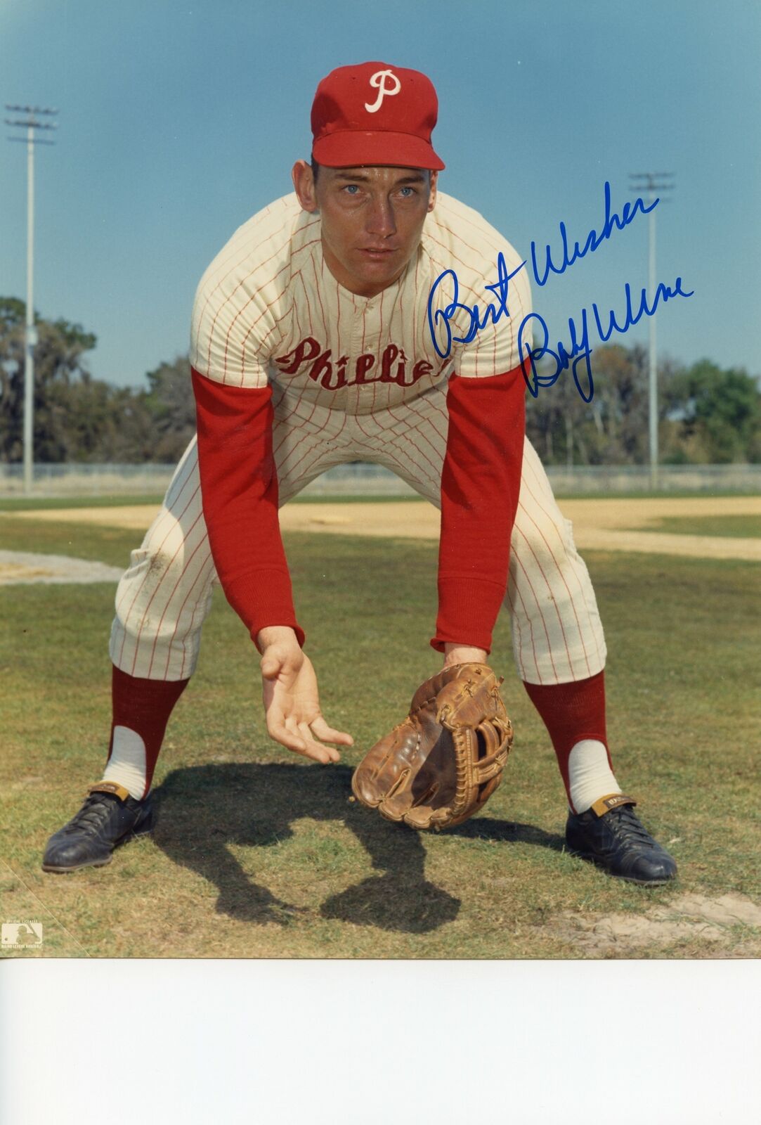 Bobby Wine Phillies Autographed/Signed 8x10 Photo PASS 142618