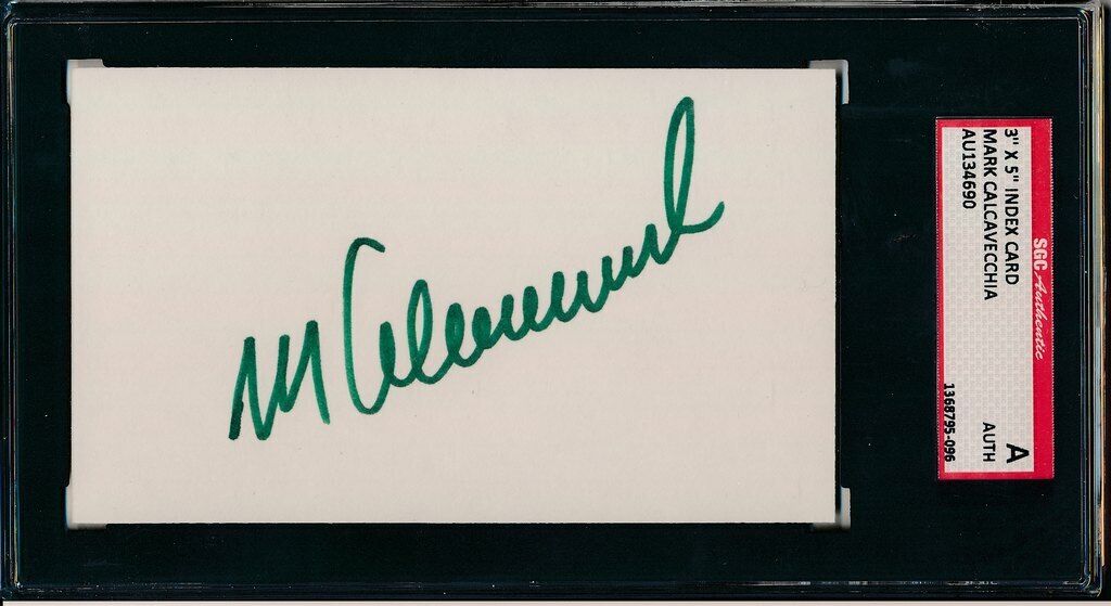 Mark Calcavecchia PGA 1989 Open Champion Signed 3x5 Index Card SGC 143751