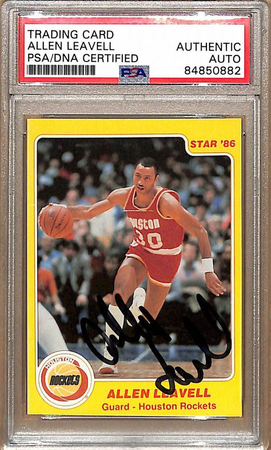 1985-86 Star Company #19 Allen Leavell Rockets Signed/Auto Card PSA/DNA 178911