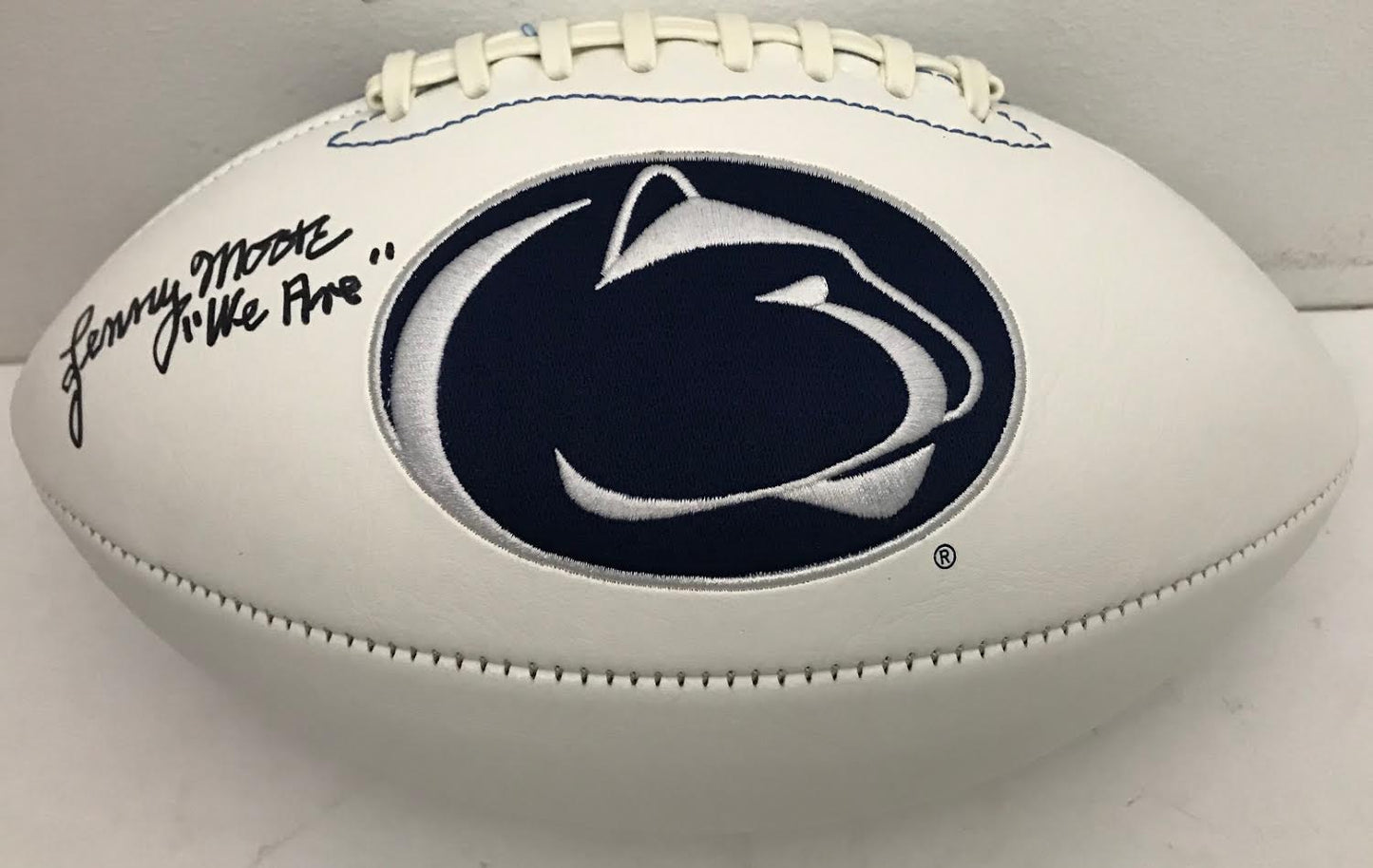 Lenny Moore Penn State PSU Autographed/Signed Logo Football JSA 130864