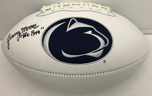 Lenny Moore Penn State PSU Autographed/Signed Logo Football JSA 130864