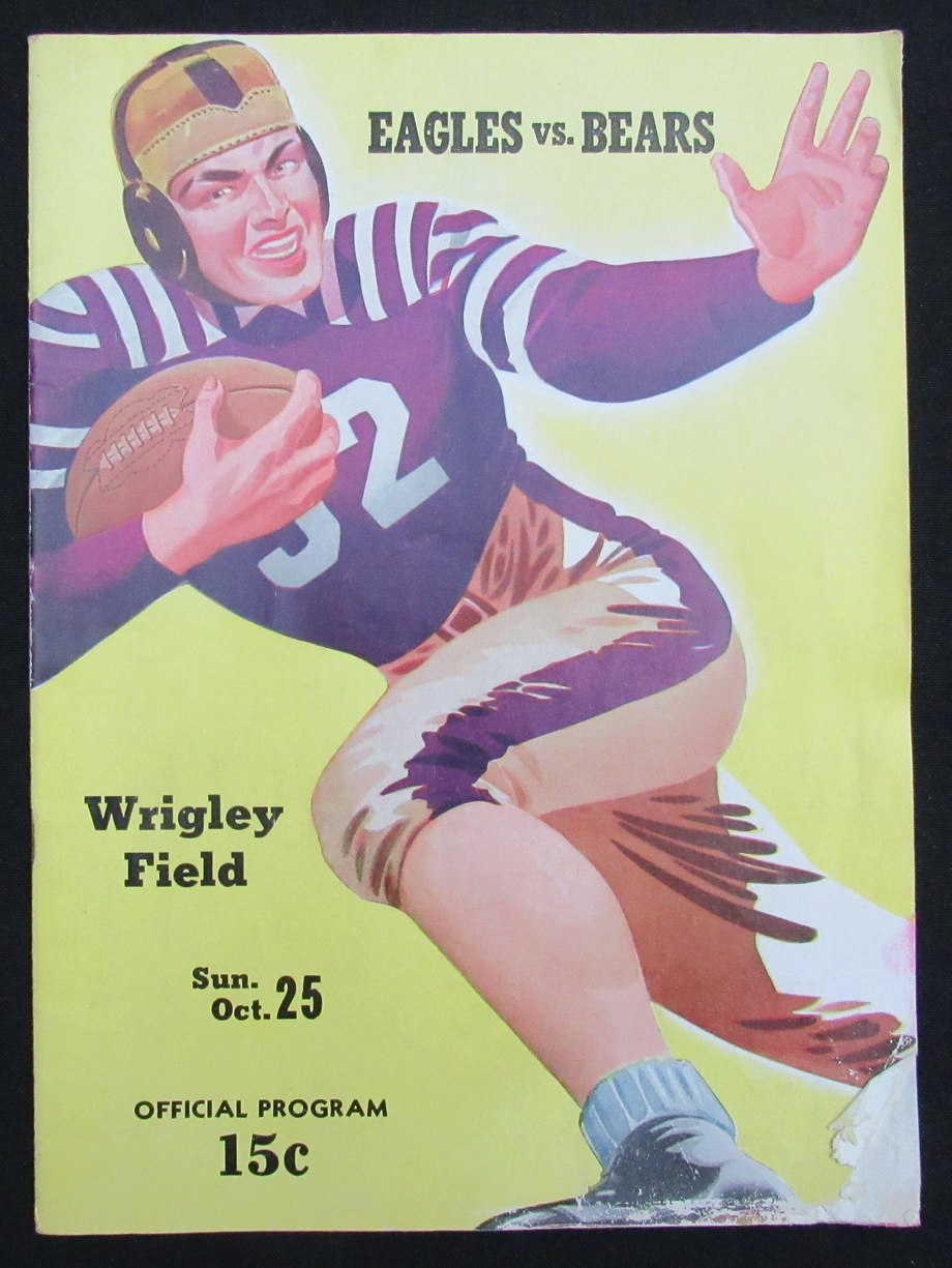 October 25, 1942 Eagles vs. Bears NFL Football Game Program 190379