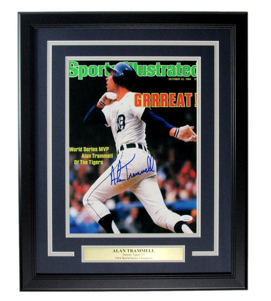 Alan Trammell HOF Autographed 11x14 Sports Illustrated Photo Tigers Framed JSA