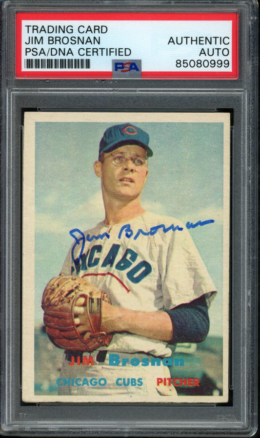 Jim Brosnan Signed 1957 Topps Card #155 Chicago Cubs PSA/DNA 184150