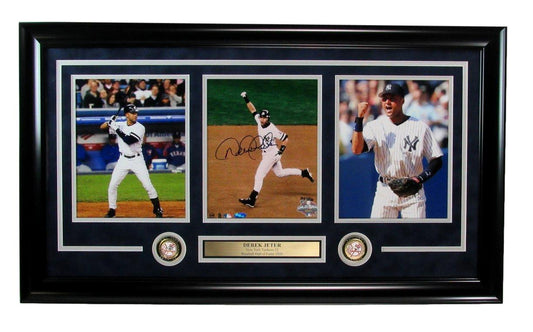 Derek Jeter HOF Signed/Auto 8x10 Photo Collage Yankees Framed Steiner 190834