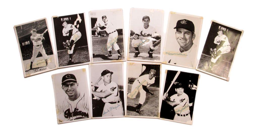 Lot of 10 Cleveland Indians Autographed/Signed 3.5x5.5 Photo Postcards