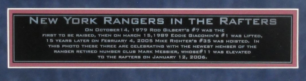 Rangers Framed Photo Retired Numbers Richter Gilbert Messier Giacomin Steiner